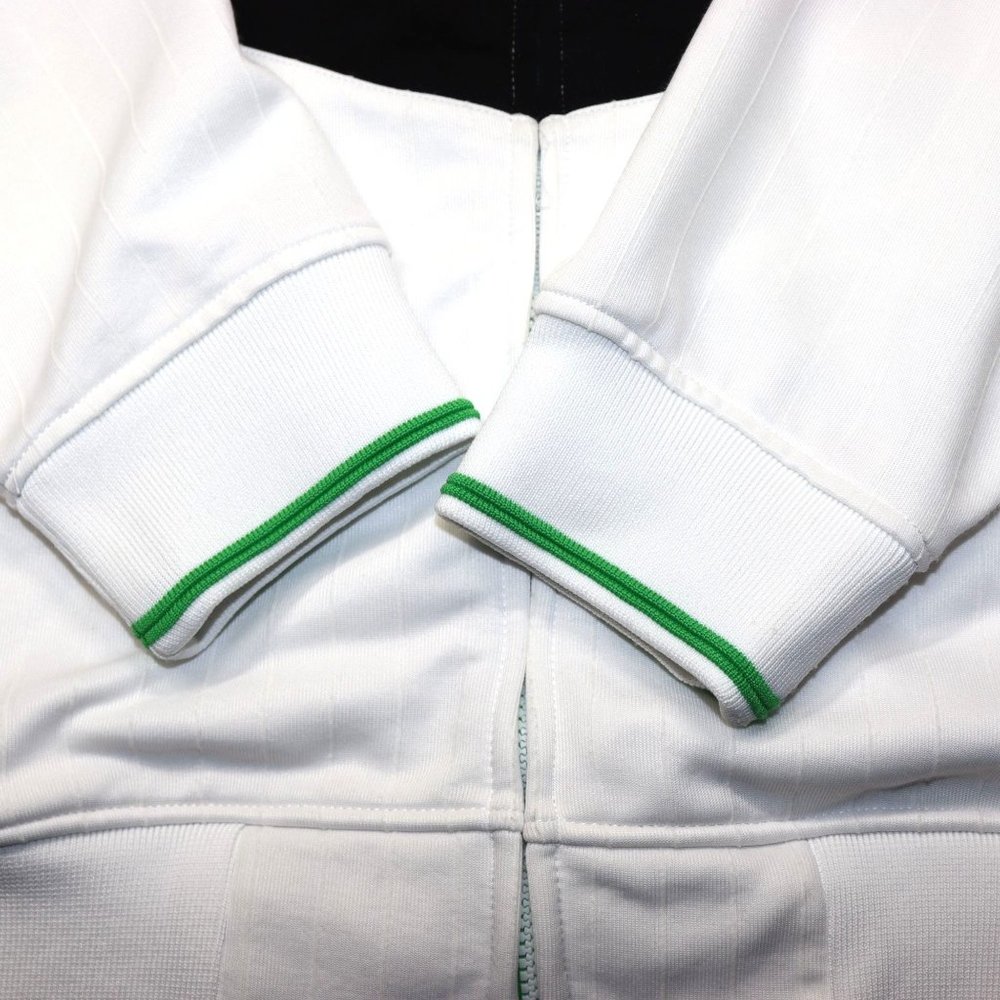 ECKO UNLTD Jacket Zip Front Size Large White Green Black Accents Stripes - Picture 7 of 15